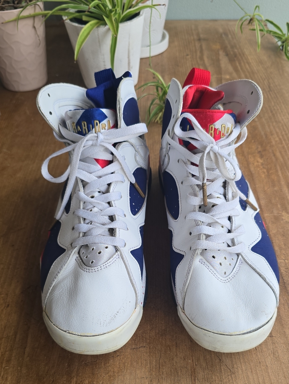 Air Jordan 7 Retro Tinker Alternate Red, White, And Blue Sz 11